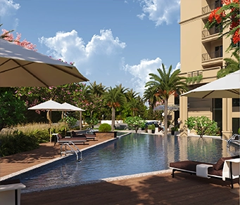 Pool Deck with Lounge Chairs